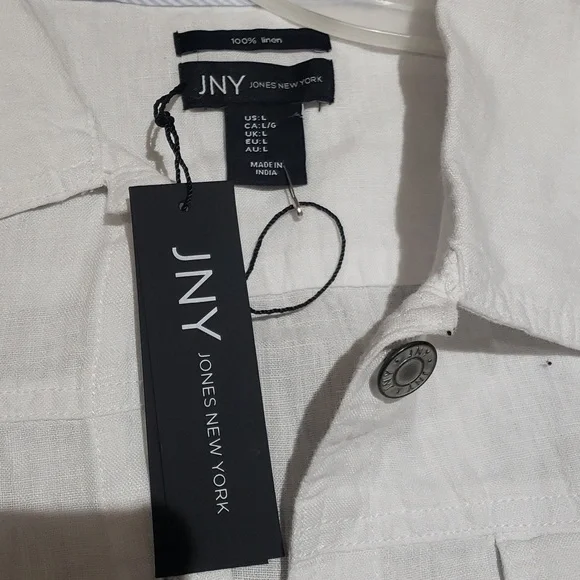 NWT JNY  white 100%linen white jackets - Picture 4 of 16